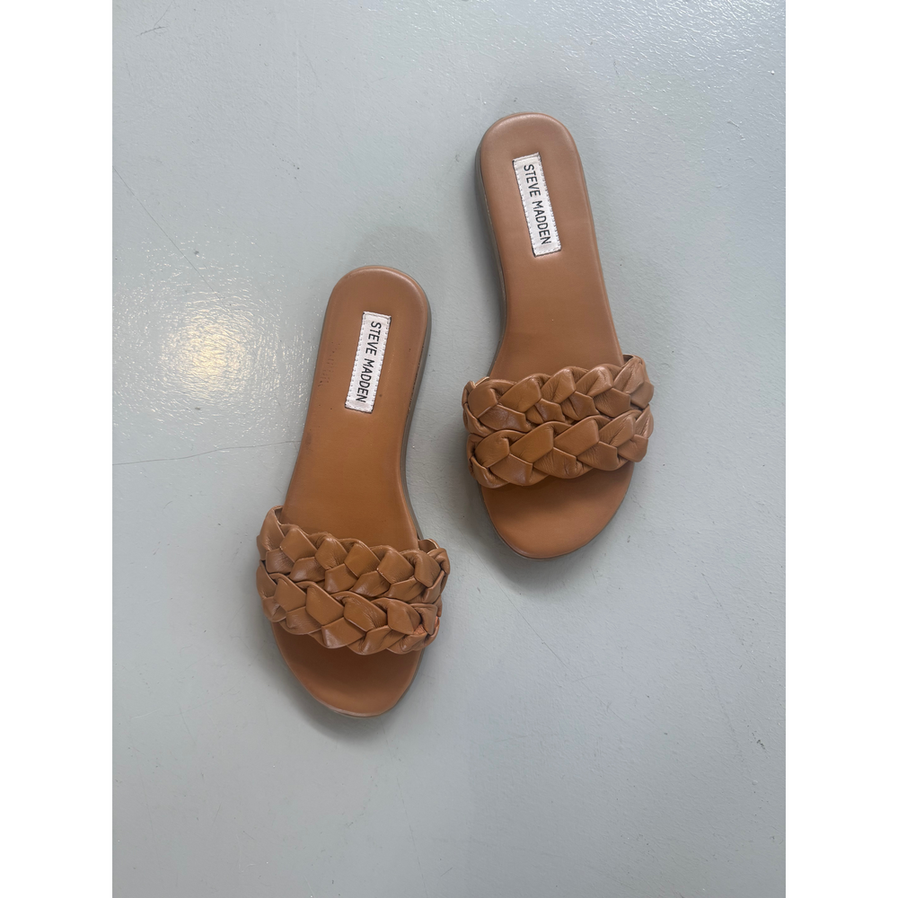 Steve Madden Braided Leather Brown Sandal size 8 - Picture 1 of 6